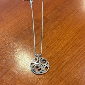 Elegant Silver and Silver Swirl Pendant Necklace by Brighton
